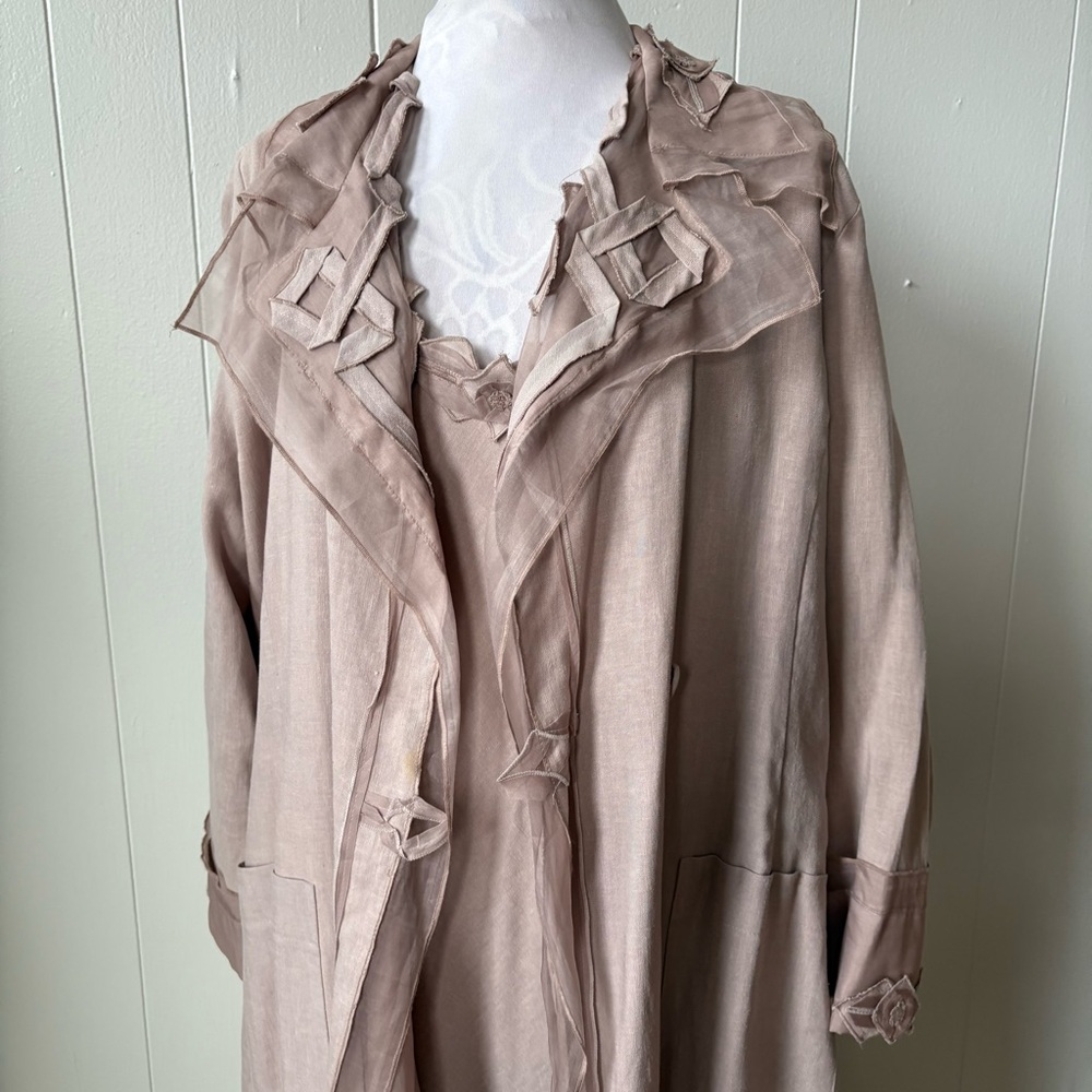Vintage Tiar Bellomo Linen Blend Dress and Duster Set - Picture 2 of 16